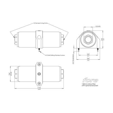 FORE 128mm Inline Fuel Filter