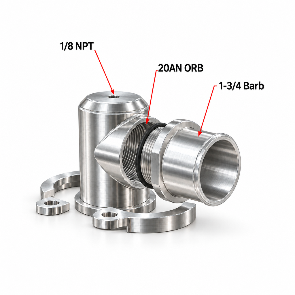 Billet Aluminum Swivel Water Neck 4.6L/5.4L